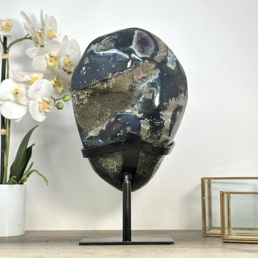 Huge Amethyst Geode with Agate &amp; Green Jasper Shell - MWS2194