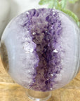 Amethyst & Banded Agate Sphere Geode with Crystal Formation - SPH0184