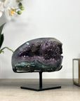 Natural Amethyst & Green Jasper Geode with Black Hemetite Formation - MWS2298