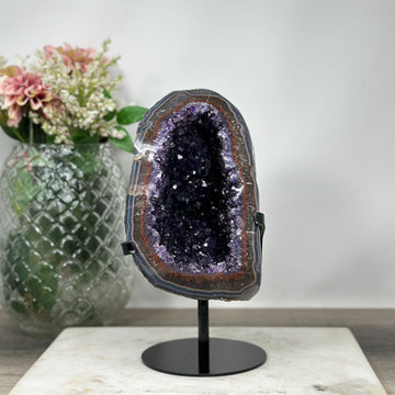 Natural Amethyst & Blue Agate Natural Crystal Geode - MWS0799