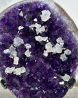 Amethyst Crystal Cluster with White Calcite Inclusions – Home Decor Display Piece - MWS2677
