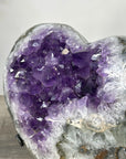 XL Natural Amethyst & Quartz Stone Heart Carving from Uruguay - HST0320