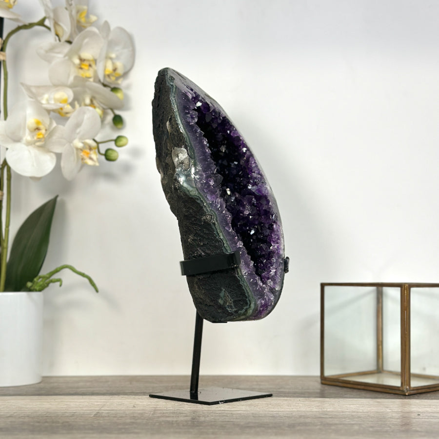 Amethyst Geode with Dark Purple Crystals for Home Decor Display - MWS2642