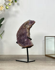 Amethyst Moon Carving on Metal Stand - MWS2577