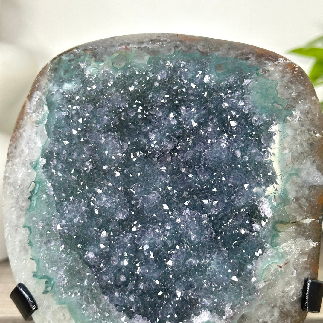 Unique Natural Green Quartz Specimen on Metal Stand - MWS3377