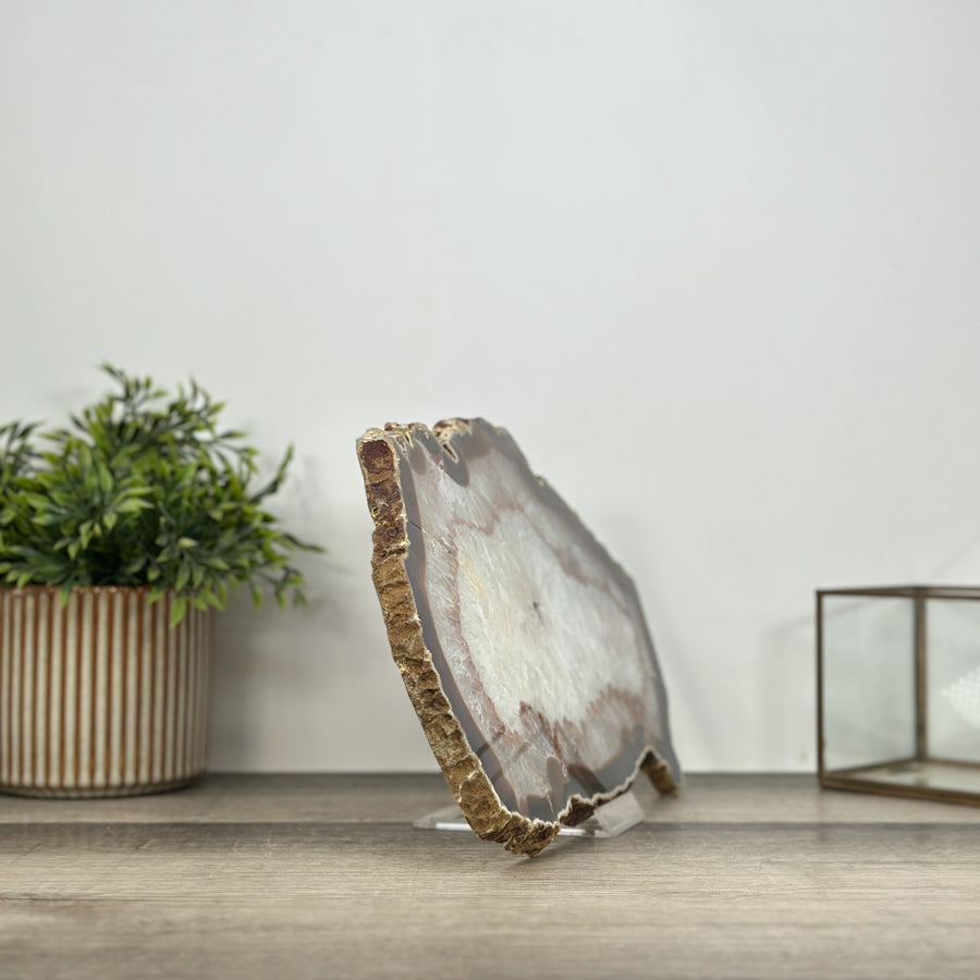 Polished Quartz Stone Slice for Home Decor - SLC0013