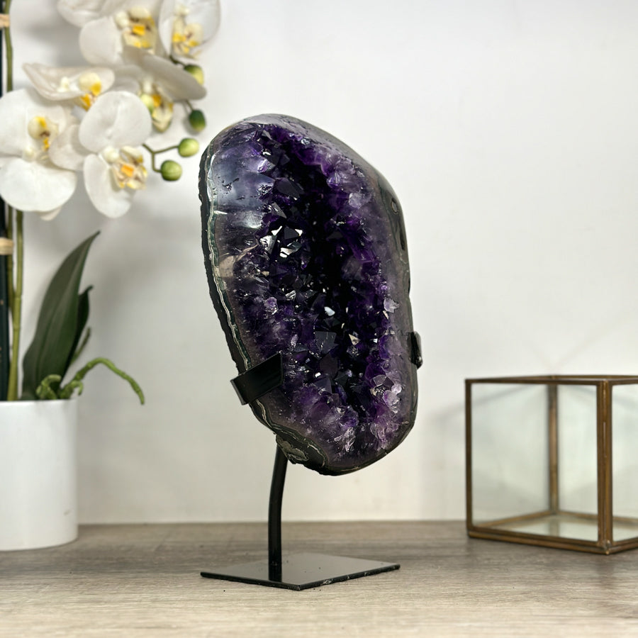 Top Grade Premium Amethyst Geode with Metal Stand - MWS2468