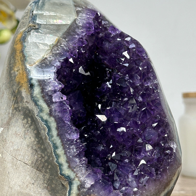 Stunning Natural Amethyst Geode with Jasper Shell - CBP1085