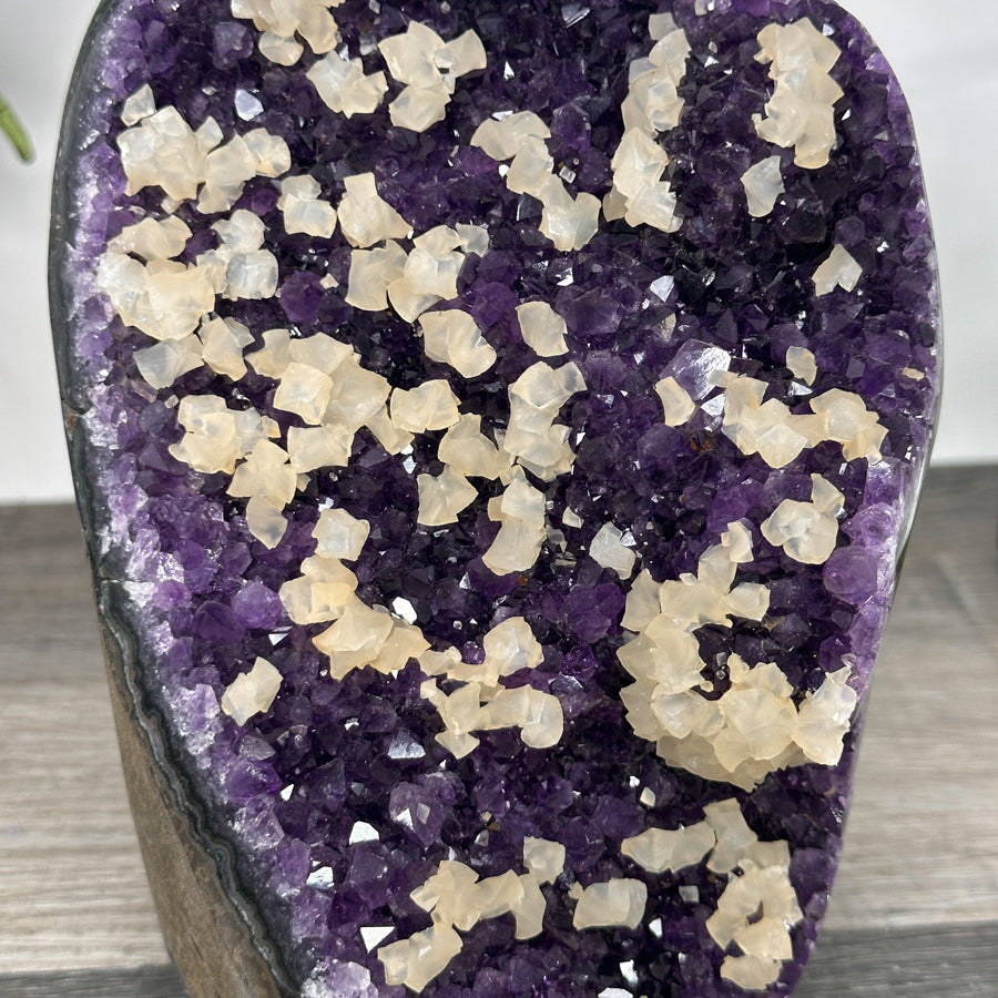 A Grade Uruguayan Amethyst Stone with Calcite inclusions - CBP1285