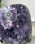 Deep Purple Amethyst Geode With Eye Formations on Metal Stand - MWS2763