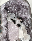 Uruguayan Amethyst Geode with Calcite on Metal Stand – Unique Crystal Display - MWS2705