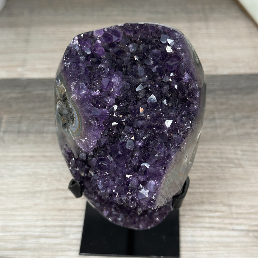 Deep Purple Amethyst Stone cluster on Stand - MWS2859