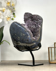 Natural Amethyst and Agate Specimen with Black Hematite Formations - MWS2394
