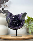 Natural Amethyst Specimen on Metal Stand from Uruguay - MWS3070