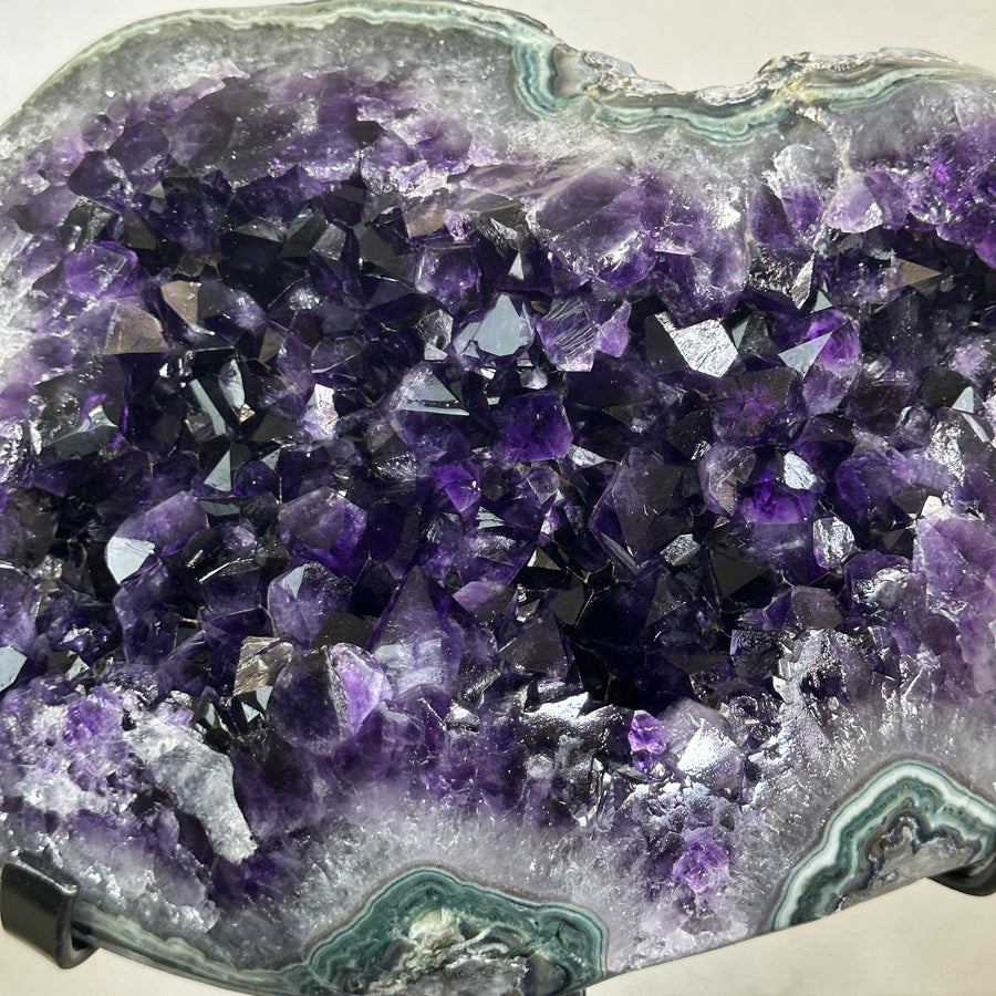 Huge 43 lb Natural Amethyst &amp; Green Jasper Geode - MWS2994