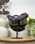 Natural Amethyst Specimen on Metal Stand from Uruguay - MWS3070