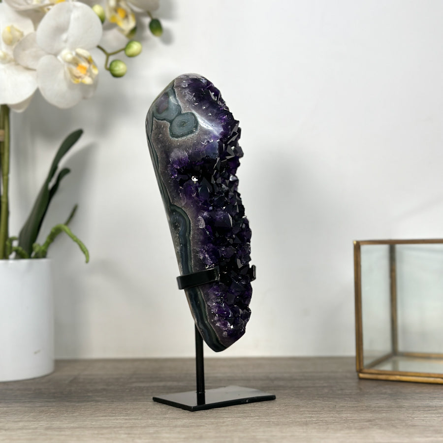 Top Quality Uruguayan Amethyst Crystal Cluster with Agate Matrix - MWS2589