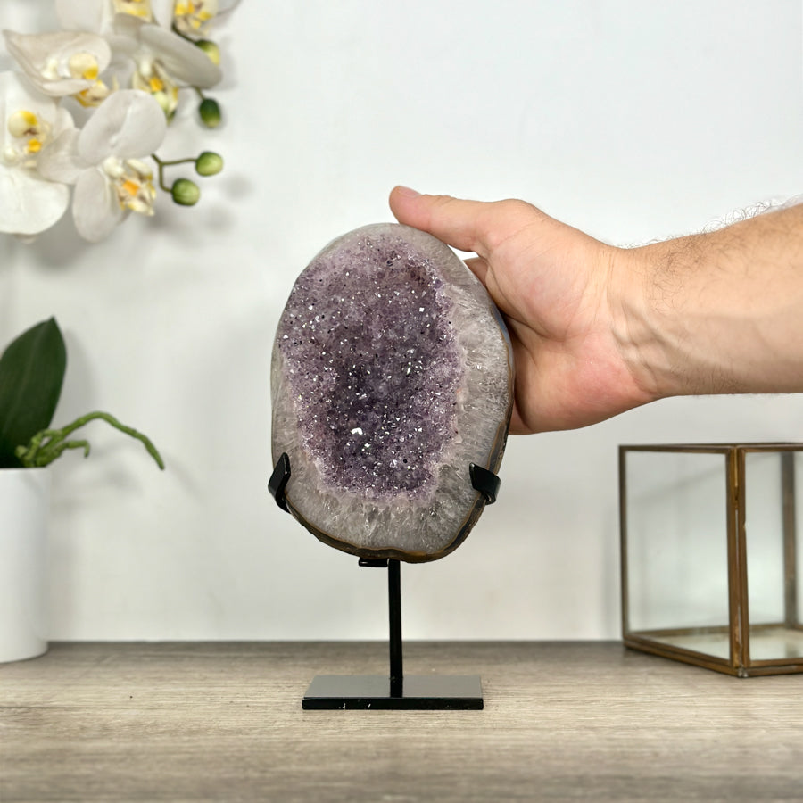 Natural Amethyst Geode on Stand - MWS3029