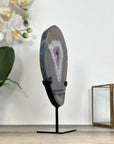 Agate & Amethyst SLice with Metallic Stand - MWS2915