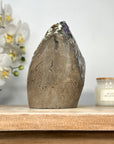 Natural Amethyst Cut BAse Cathedral with Stalactite Eye Formation - CBP1126