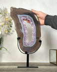 XXL Agate Slice with Amethyst Crystal Center for Home or Office Display - MWS2669