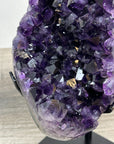 Large Deep Purple Amethyst Cluster on Metal Stand – Statement Crystal for Home Décor - MWS2395