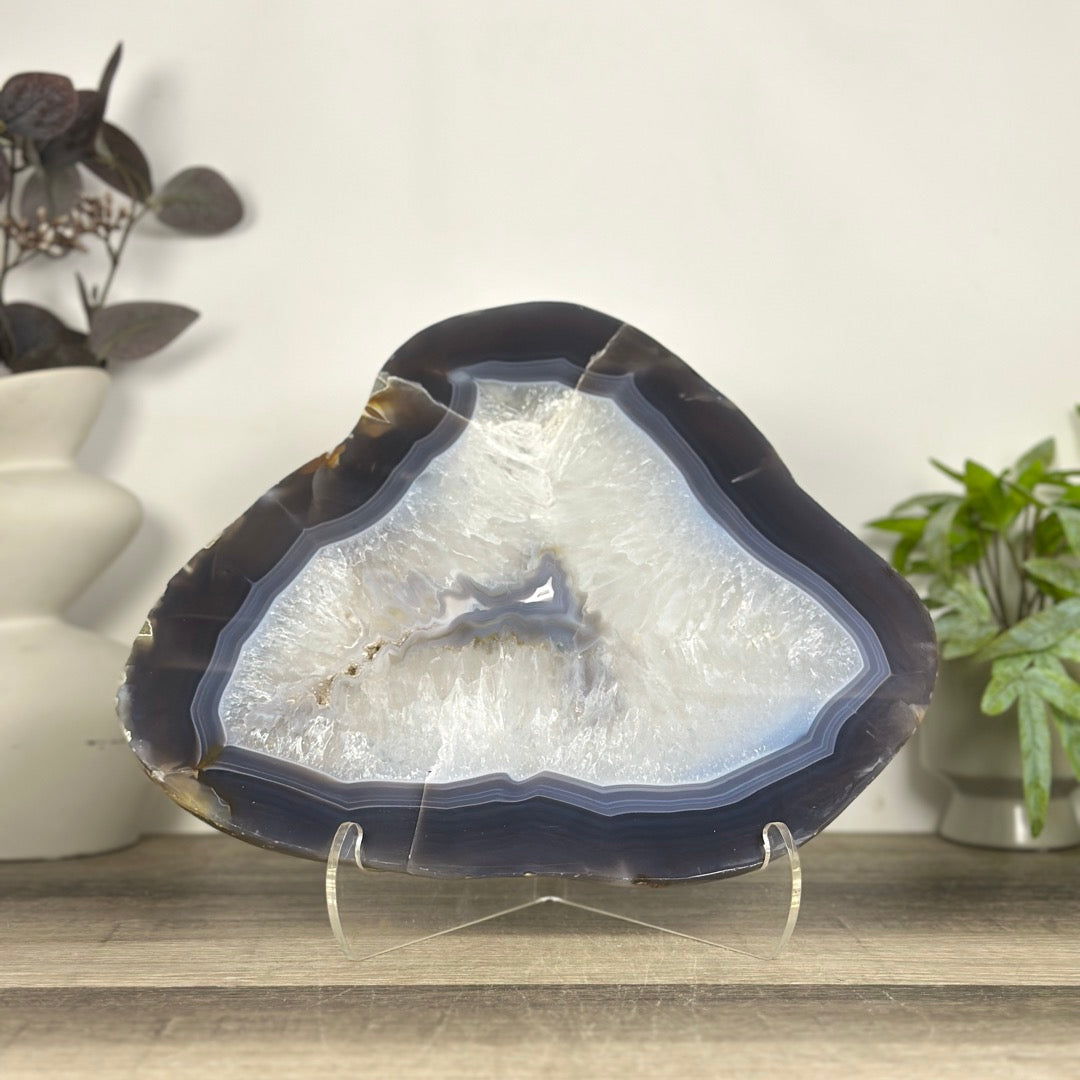 Natural Blue Banded Agate Slice - SLC0020