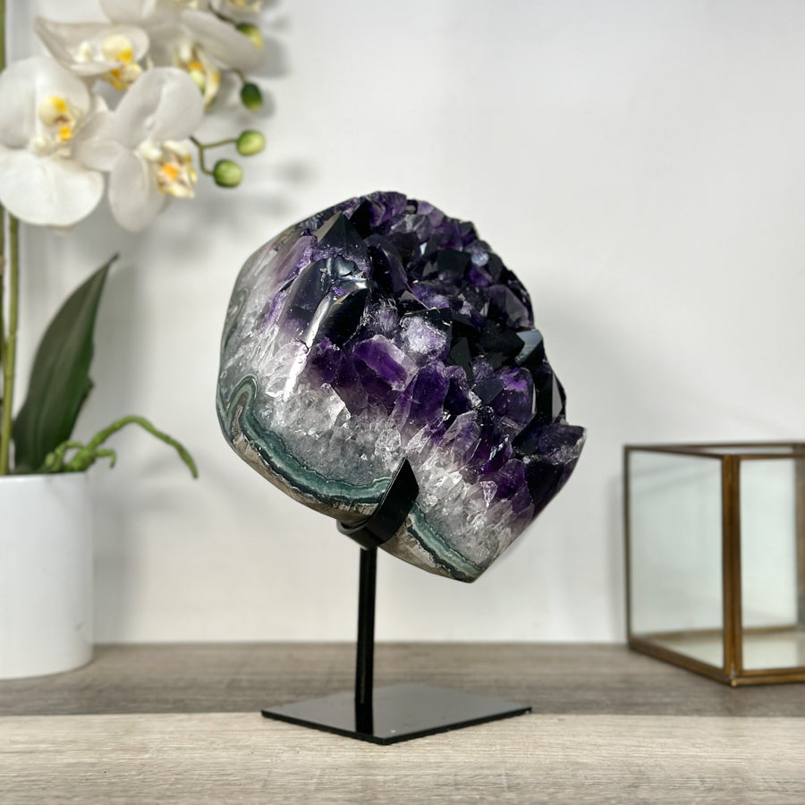 Amethyst Geode Cluster with Large Purple Crystal Points - MWS2698