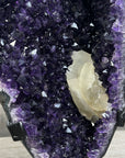 Top Quality Amethyst Geode With Calcite on Metal Stand - MWS2752