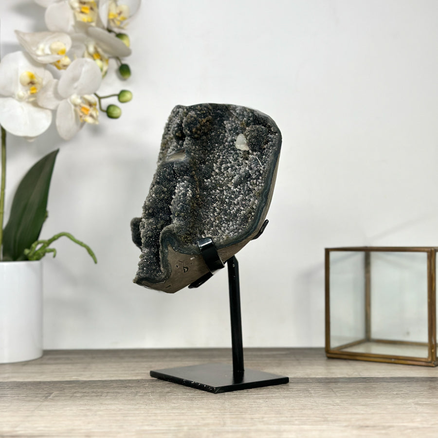 Black Amethyst Crystal Formation – Unique Mineral Display Piece - MWS2825