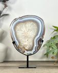 Stunning Natural Agate & Quartz Slice on Stand - MWS3245
