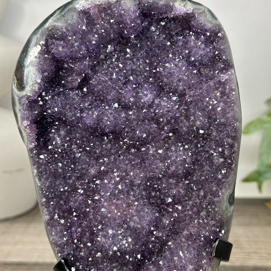 Natural Amethyst Specimen with Green Jasper Shell - MWS3231