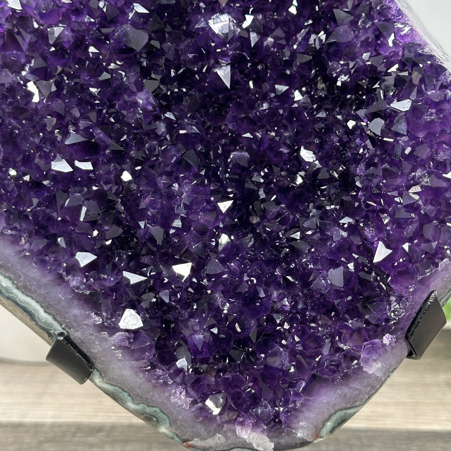 Natural Uruguayan Amethyst Cluster with Green Jasper Shell - MWS3195
