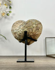 Natural Quartz Stone Heart Carving with Stand - HST0339
