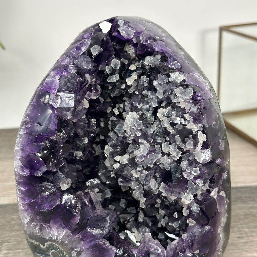 Top Quality Natural Amethyst Geode with Calcite Formations - CBP1262