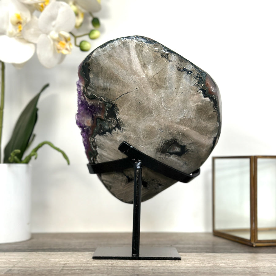 Amethyst Crystal Cluster on Stand – Vibrant Purple for Home Decor Display - MWS2609