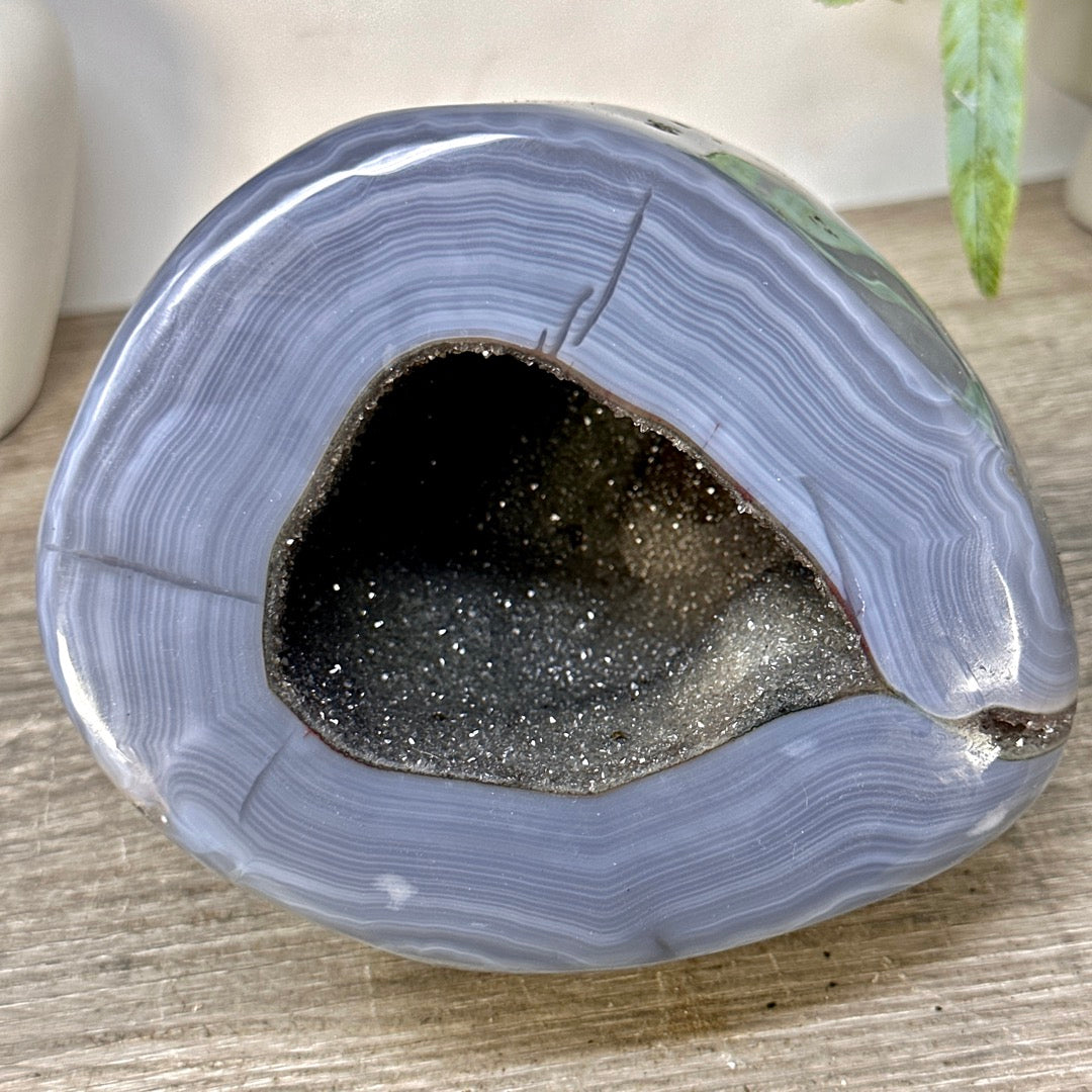 Blue Banded Agatae Stone Geode - STGE0097