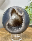 Banded Agate & Quartz Druzy Sphere Geode - SPH0154