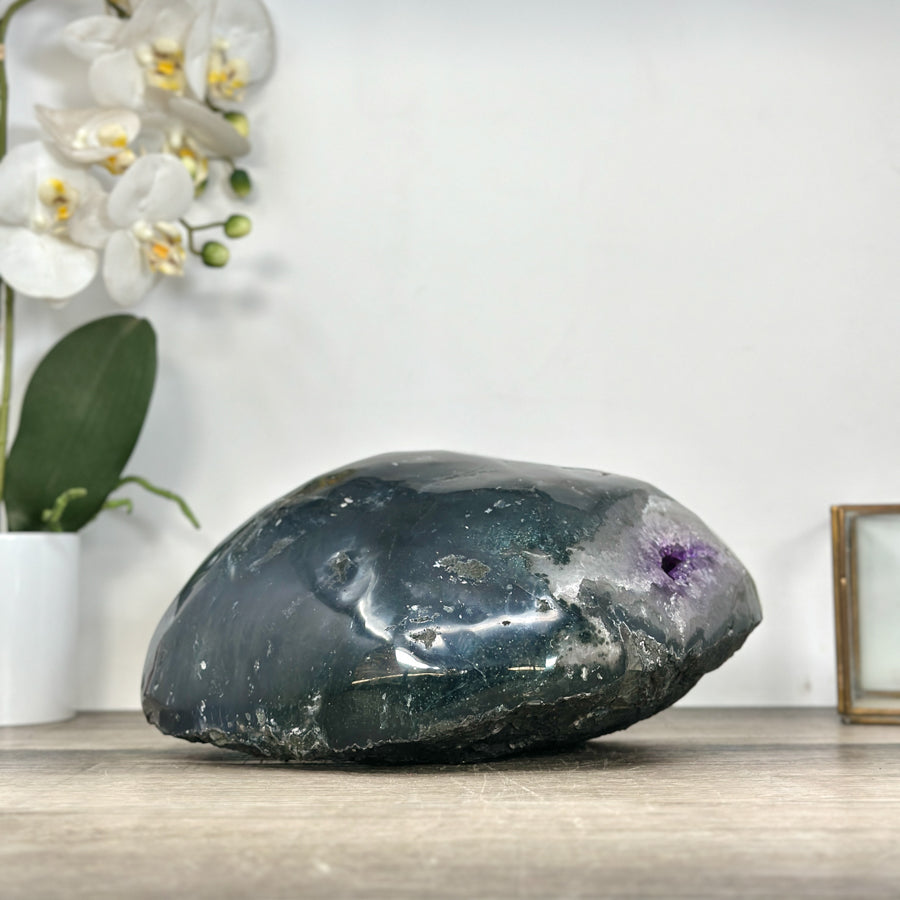 Amethyst &amp; Agate Geode with Crystal Cavity from uruguay - STGE0030