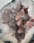 Natural Quartz Geode with Rare Calcite Formations & Red Hematite - MWS3035