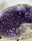 Natural Amethyst Geode with Calcite Inclusin and Green Jasper Shell - MWS3339