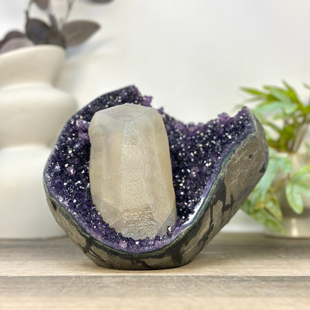 Huge Amethyst with Outstanding Natural Calcite Formation - CBP1413