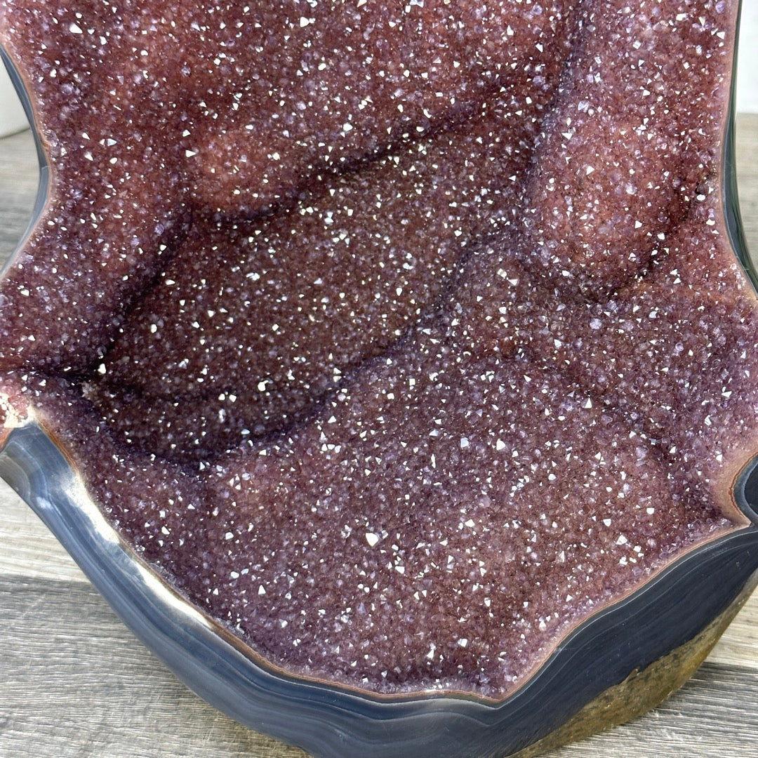 Natural Red Amethyst &amp; Blue Agate Statement Piece from Uruguay - CBP1429