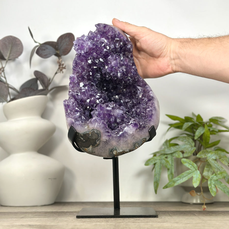 Huge Natural Uruguayan Amethyst Specimen on Stand for Home Decor - MWS3223