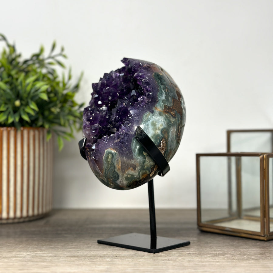 A+ Grade Amethyst &amp; Green Jasper Crystal Formation - MWS2146