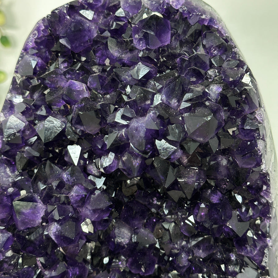 Top Grade Deep Purple Amethyst with Metal Stand – Stunning Crystal Statemen Piece - MWS2747