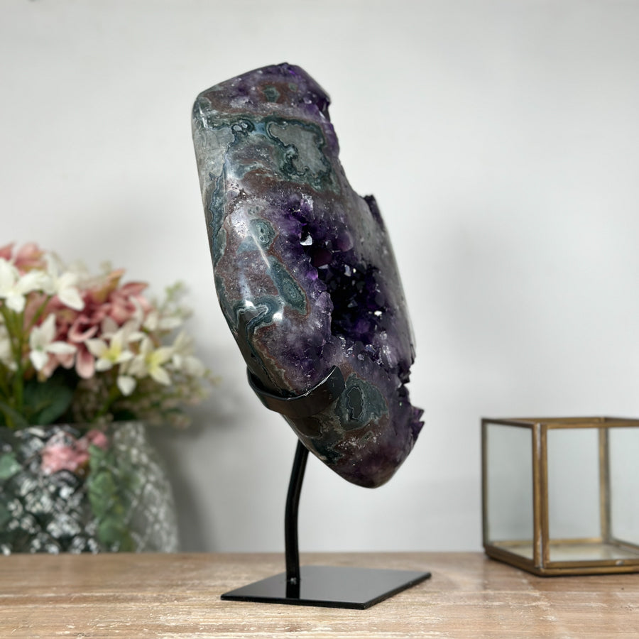 Magnificent Amethyst &amp; Green Jasper Specimen - A Must-Have Decor Piece - MWS1117
