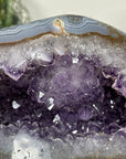 Amethyst & Banded Agate Geode with Druzy Crystals - STGE0008
