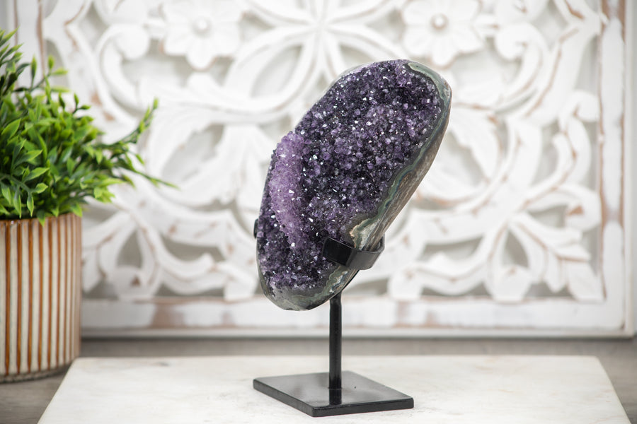Beautiful Amethyst Stone with Calcite Crystal Formation - MWS0089