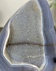 Blue Agate Geode with Rainbow Quartz Druzy Geode - MWS3328